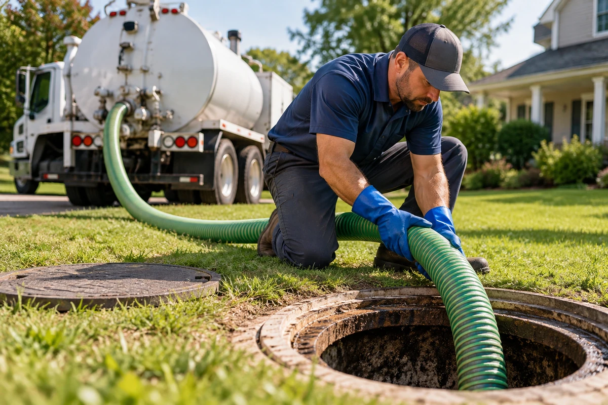 Technician documenting maintenance findings and next scheduled service in Northern Kentucky