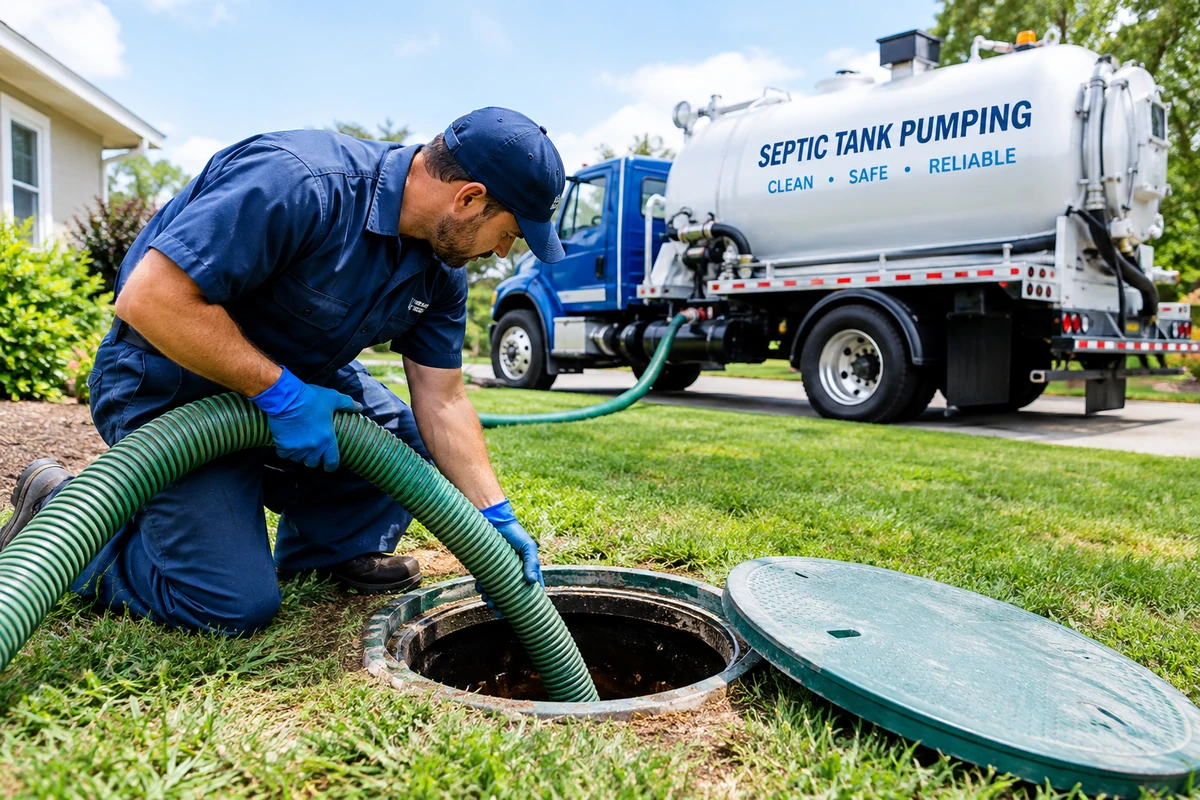 Septic technician arriving for an urgent backup or overflow call in Covington, KY