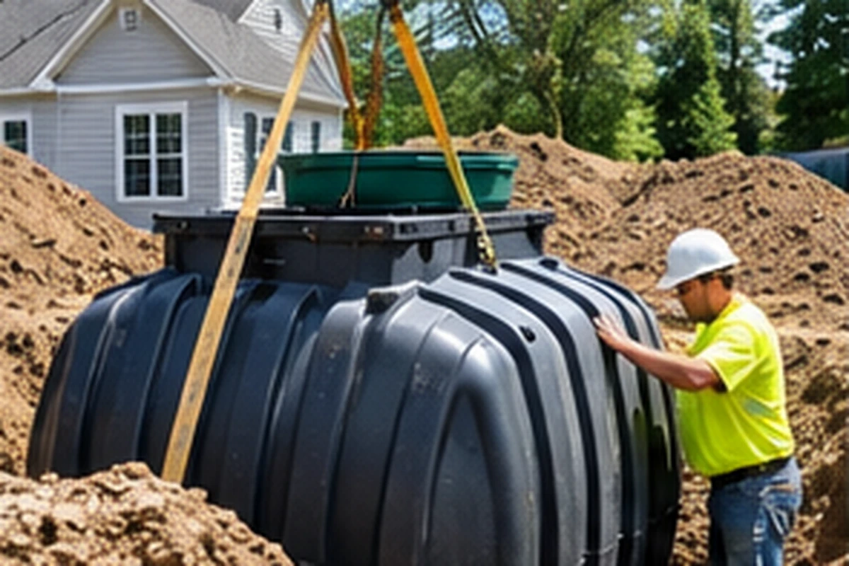 Technician reviewing septic inspection results and photographs with property documentation in Covington, KY